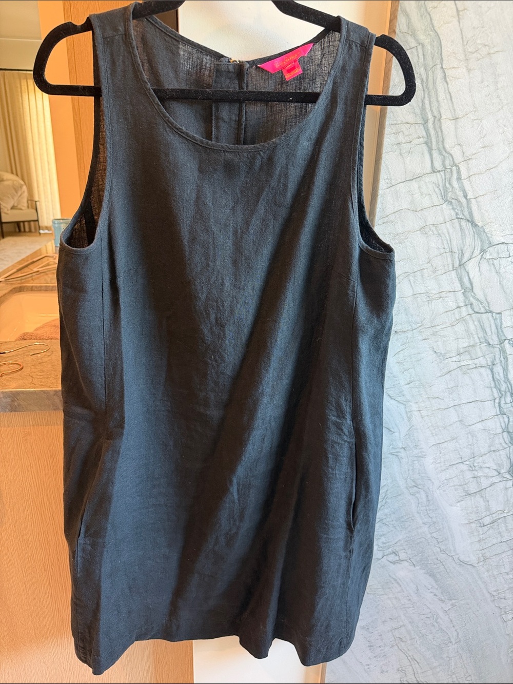Lily Pulitzer black linen  Sleeveless Shift dress